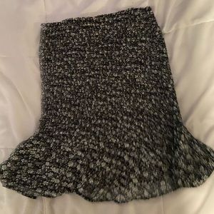 smocked black floral skirt